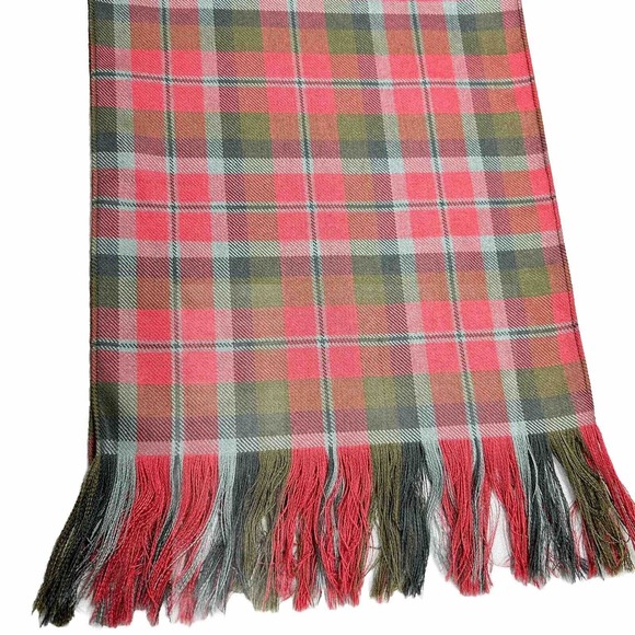 Lochcarron of Scotland Scarf Red Green Tartan Plaid Preppy Wool 90"x 10.5" - Picture 3 of 8